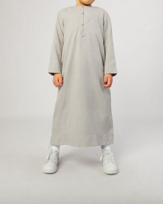 Qamis Émirati pour Garçons "Imperial Elite" Gris Clair