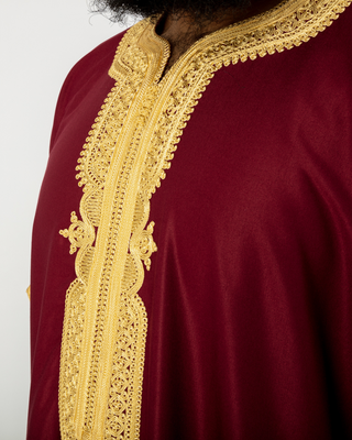 Kandora Marocaine 'Legacy' Bordeaux/Or de Rafiq