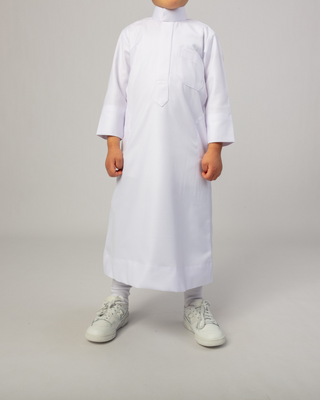 Qamis Saoudien pour Garçons "Cashmere Elite" Blanc