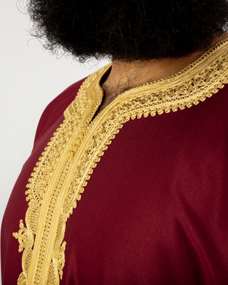 Kandora Marocaine 'Legacy' Bordeaux/Or de Rafiq