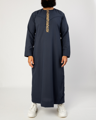Qamis Borduursels navy