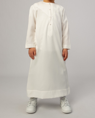 Qamis Émirati pour Garçons "Imperial Elite" Blanc Cassé
