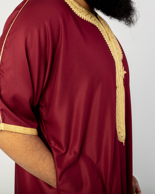 Kandora Marocaine 'Legacy' Bordeaux/Or de Rafiq