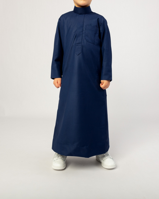 Qamis Saoudien pour Garçons "Cashmere Elite" Bleu Marine