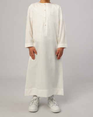 Qamis Émirati pour Garçons "Imperial Elite" Blanc Cassé