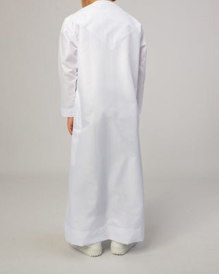 Qamis Émirati pour Garçons "Platinum Elite" Blanc