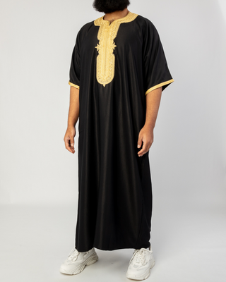 Kandora Marocaine 'Legacy' Noire/Or de Rafiq