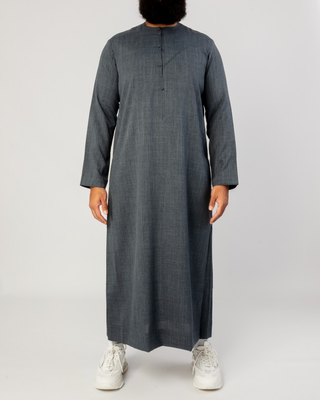 Qamis Émirati "Imperial Elite" Bleu Marine Mélangé