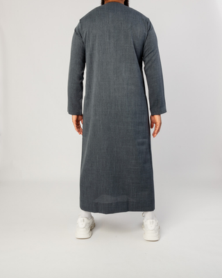 Qamis Émirati "Imperial Elite" Bleu Marine Mélangé