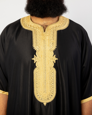 Kandora Marocaine 'Legacy' Noire/Or de Rafiq
