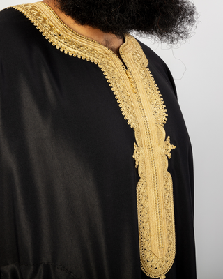 Kandora Marocaine 'Legacy' Noire/Or de Rafiq