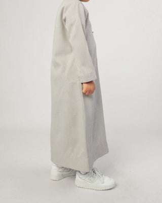 Qamis Émirati pour Garçons "Imperial Elite" Gris Clair