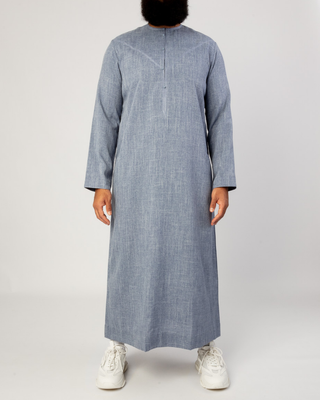Qamis Émirati "Imperial Elite" Bleu Mélangé