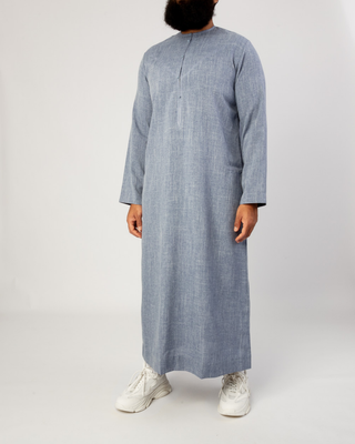 Qamis Émirati "Imperial Elite" Bleu Mélangé