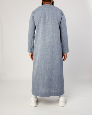 Qamis Émirati "Imperial Elite" Bleu Mélangé