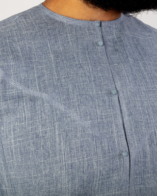 Qamis Émirati "Imperial Elite" Bleu Mélangé