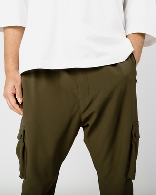 Pantalon cargo "Nomad" kaki de Qaba'il