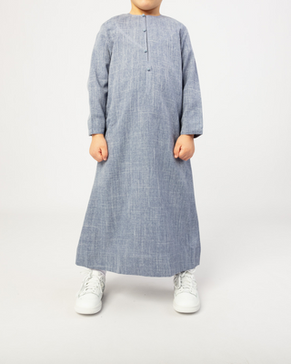 Qamis Émirati pour Garçons "Imperial Elite" Bleu Mélangé