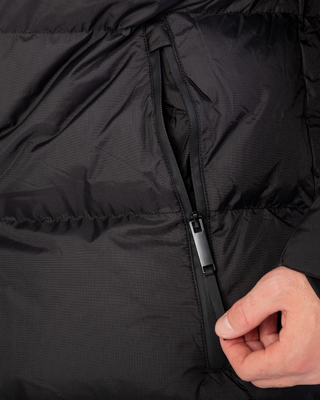 Manteau d'hiver long noir de Frilivin
