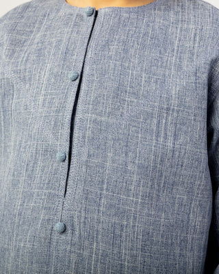 Qamis Émirati pour Garçons "Imperial Elite" Bleu Mélangé