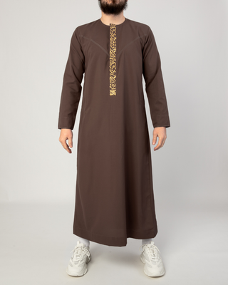 Qamis Arabische Borduursels Taupe