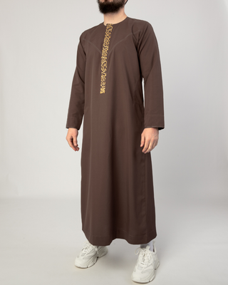 Qamis Arabische Borduursels Taupe