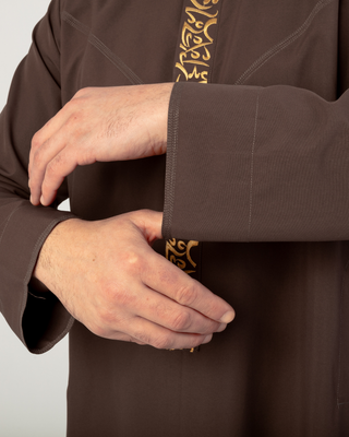 Qamis Arabische Borduursels Taupe