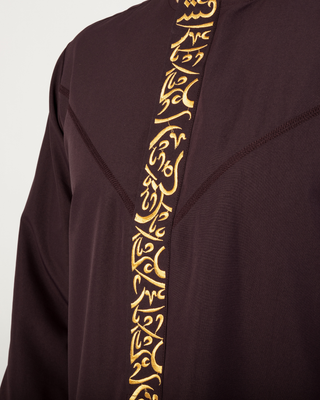 Qamis Arabische Borduursels Violet