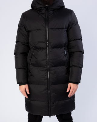 Manteau d'hiver long noir de Frilivin