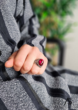 Bague Arabe avec Pierre Rouge