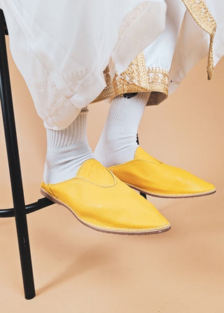 Babouche marocaine jaune